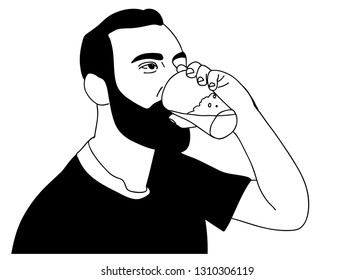 line drawing of men drinking beer vector image