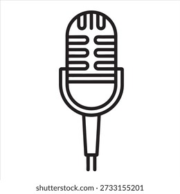 Line drawing of a microphone illustration vector coloring page