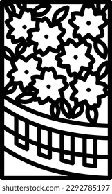 Line drawing mini hanafuda curtain Yayoi cherry blossom March cherry blossom curtain