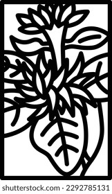 Line drawing mini Hanafuda Nagatsuki Chrysanthemum September 