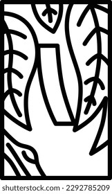 
Line Drawing Mini Hanafuda Shimotsuki Tochi November Red Tanzaku Tochi and Tanzaku