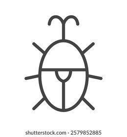 Line drawing mini insect single item icon rhinoceros beetle