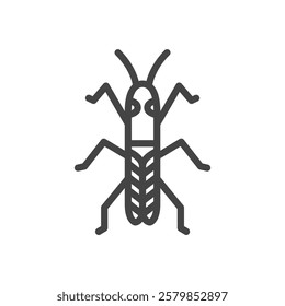 Line drawing mini insect single item icon water strider