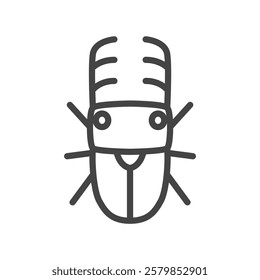 Line drawing mini insect single item icon stag beetle