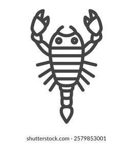 Line drawing mini insect single icon scorpion