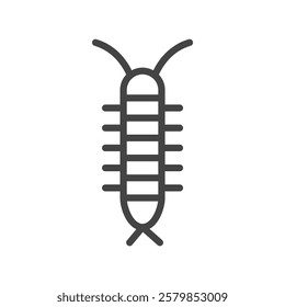 Line drawing mini insect single icon centipede