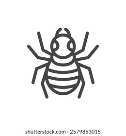 Line drawing mini insect single item icon spider