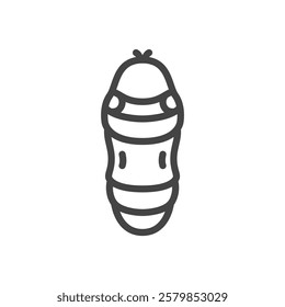 Line drawing mini insect single item icon caterpillar