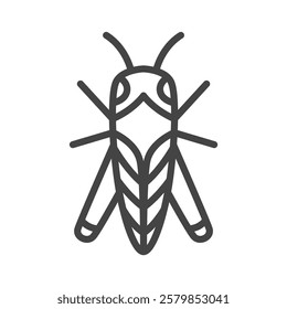 Line drawing mini insect single item icon Tonosama grasshopper