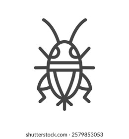 Line drawing mini insect single icon cricket