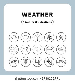 Line drawing minimal weather