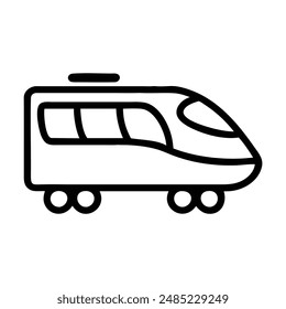 Line drawing of a modern high-speed train. Vector illustration