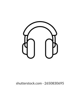 Line Drawing Of Modern Wireless Headphones For Listening Audio