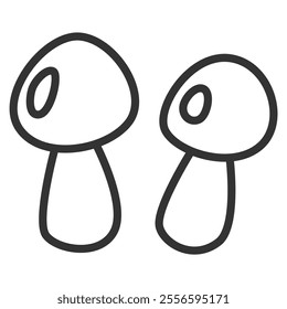 Line drawing mushroom single item icon nameko