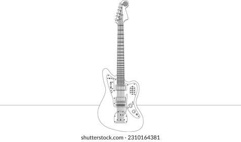 line drawing musical instrument guitar