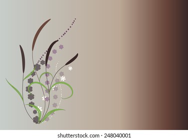 Line drawing nature style background. Vector illustration.