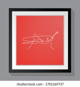 LINE DRAWING ON COLORFUL BACKGROUND INSIDE PHOTO FAME