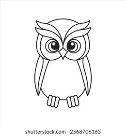 line drawing of owl Vector