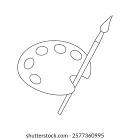 line drawing of a paint palette