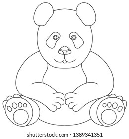 Line drawing. Panda bear symbol. Logo of the panda.