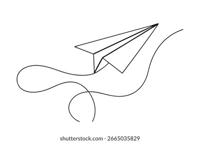 line drawing a paper airplane
