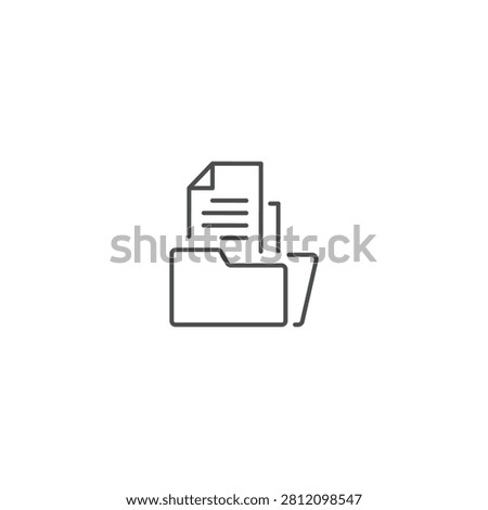 Line drawing of papers in folder