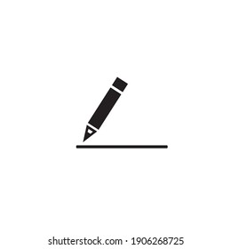 Line drawing pencil icon. Vector drawing.