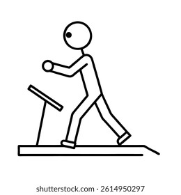  Line Drawing of a Person Using a Treadmill for Cardiovascular Exercise