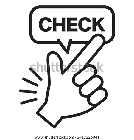 Line drawing pointing check icon