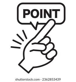 Line drawing pointing point icon