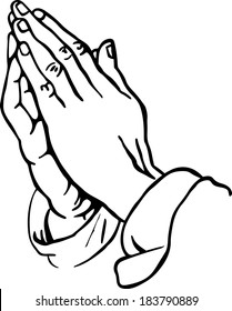 Линейное рисование молитвенных рук