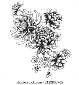  Line drawing for prints and fabrics.