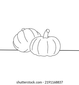 line drawing of pumpkin vegetables on the table suitable for children, colored, ready to print, etc.