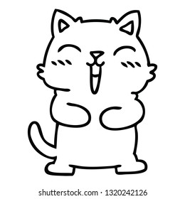 Line Drawing Quirky Cartoon Cat Stock Vector (Royalty Free) 1320242126 ...