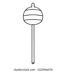 line drawing quirky cartoon golden sceptre
