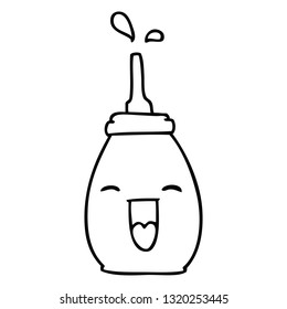 line drawing quirky cartoon happy red sauce