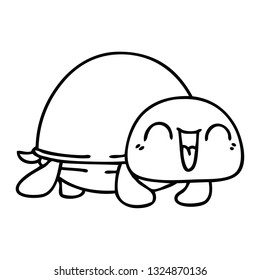 line drawing quirky cartoon turtle