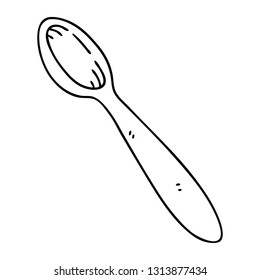 line drawing quirky cartoon wooden spoon