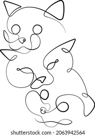Line Drawing of raccoons or grizzly bear in single line vector illustration. Best for background, tatto, logo identity.