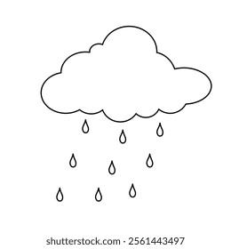 Line drawing of rain cloud