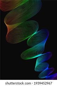 Linienzeichnung, Regenbogenfarbhintergrund 