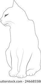 Line drawing of the right-handed cat