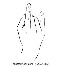line drawing rock gesture, hand in rock sign background vector image rock and Roll hand sign illustration