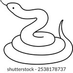 Line drawing of a roosting snake