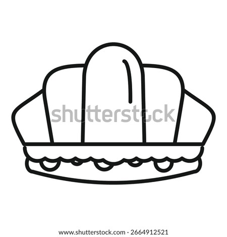 Line drawing of a royal crown symbolizing monarchy, power, and authority