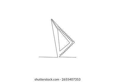 Lineal für Linienzeichnung kontinuierlich eine Linie minimalistische Kontur Vektorgrafik
