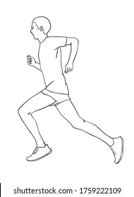 line drawing of a runner