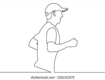  line drawing of runner minimalist design sport theme