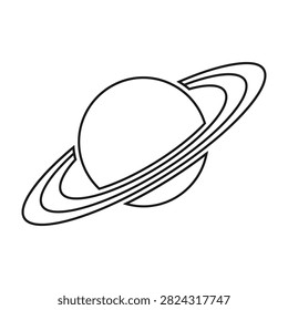 Line drawing Saturn planet