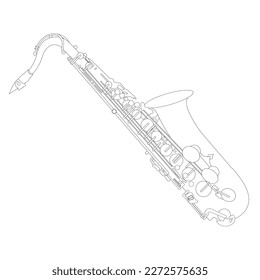 line drawing saxophone Wind instruments. Jazz performances or participation in an orchestra vector illustration
